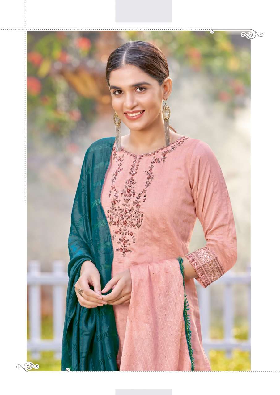 Koodee-Riya-3-Viscose-Dobby-Stripe-Embroidery-Khatli-Work-Kurti-Cotton-Slub-Lycra-Embroidery-Work-Pant-Jacquard-Dobby-Sequence-Work-Dupatta-1001-C