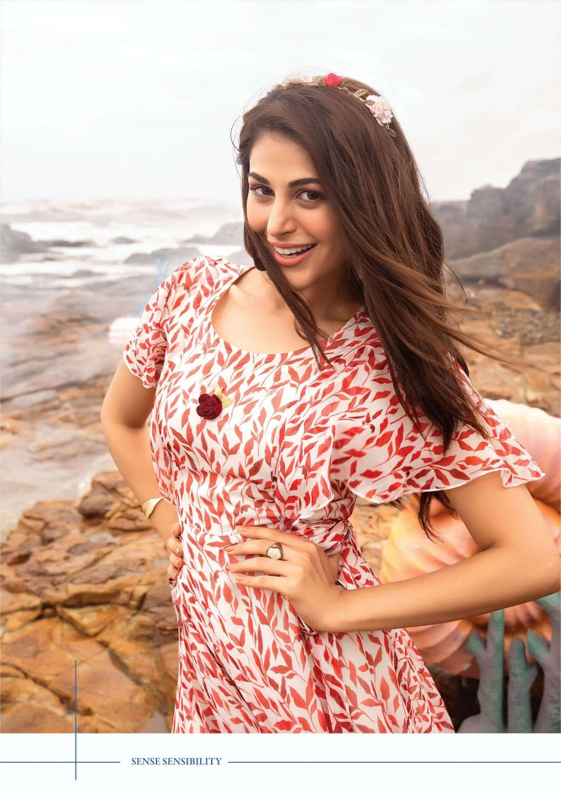 Af-Coral-Viscose-Chiffon-Printed-Long-One-Piece-Dress-Fancy-Brooch-Kurti-2503-C