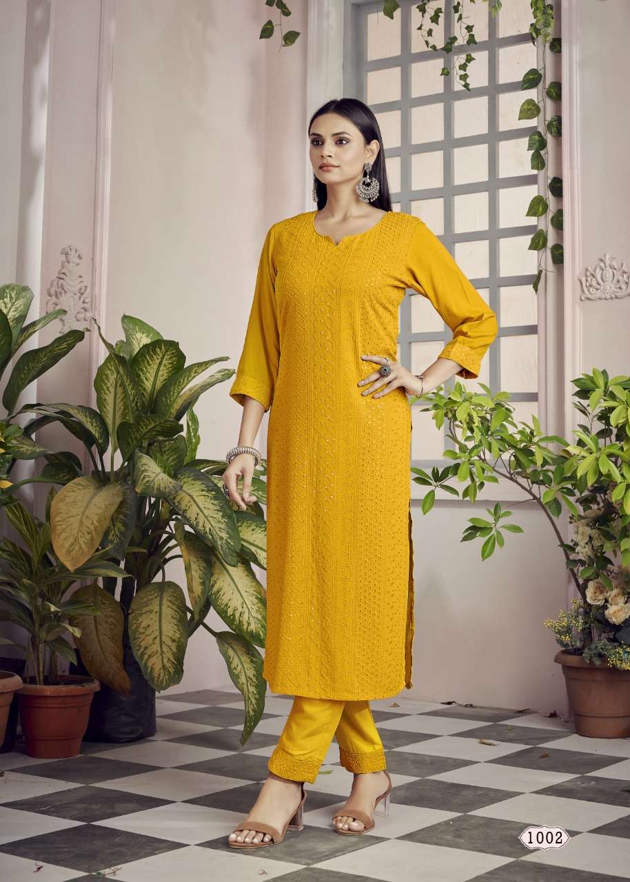 Banwery-Schiffli-Heavy-14kg-Rayon-Schiffli-Work-Sequence-Kurti-14Kg-Rayon-Schiffli-Border-Work-Pant-1002