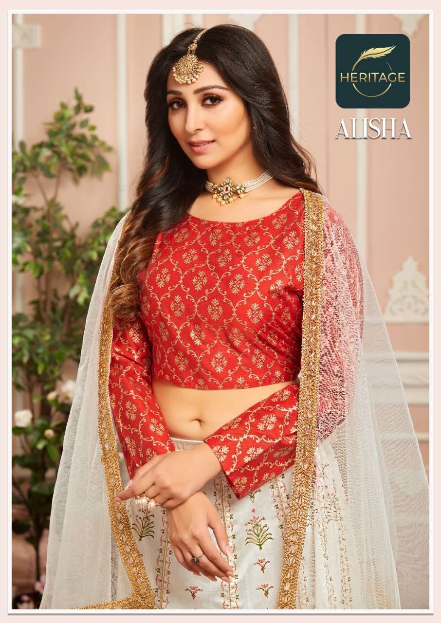 Heritage-Alisha-Printed-Silk-Crop-Top-Superb-Printed-Flared-Skirt-Chanderi-Dupatta-1002-C