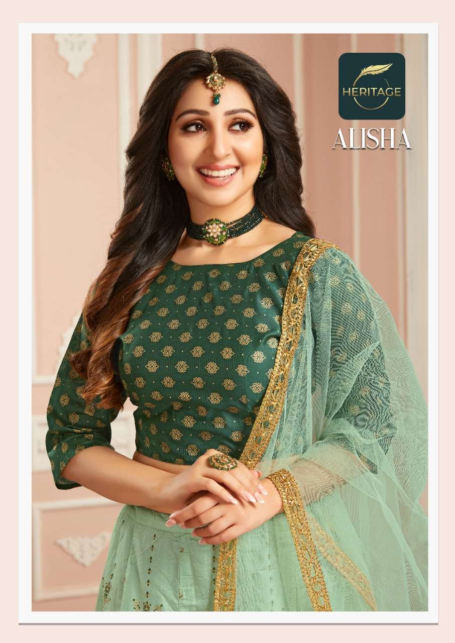 Heritage-Alisha-Printed-Silk-Crop-Top-Superb-Printed-Flared-Skirt-Chanderi-Dupatta-1003-C