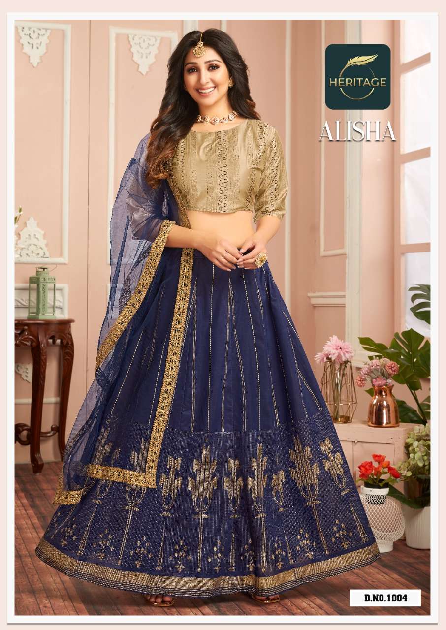 Heritage-Alisha-Printed-Silk-Crop-Top-Superb-Printed-Flared-Skirt-Chanderi-Dupatta-1004