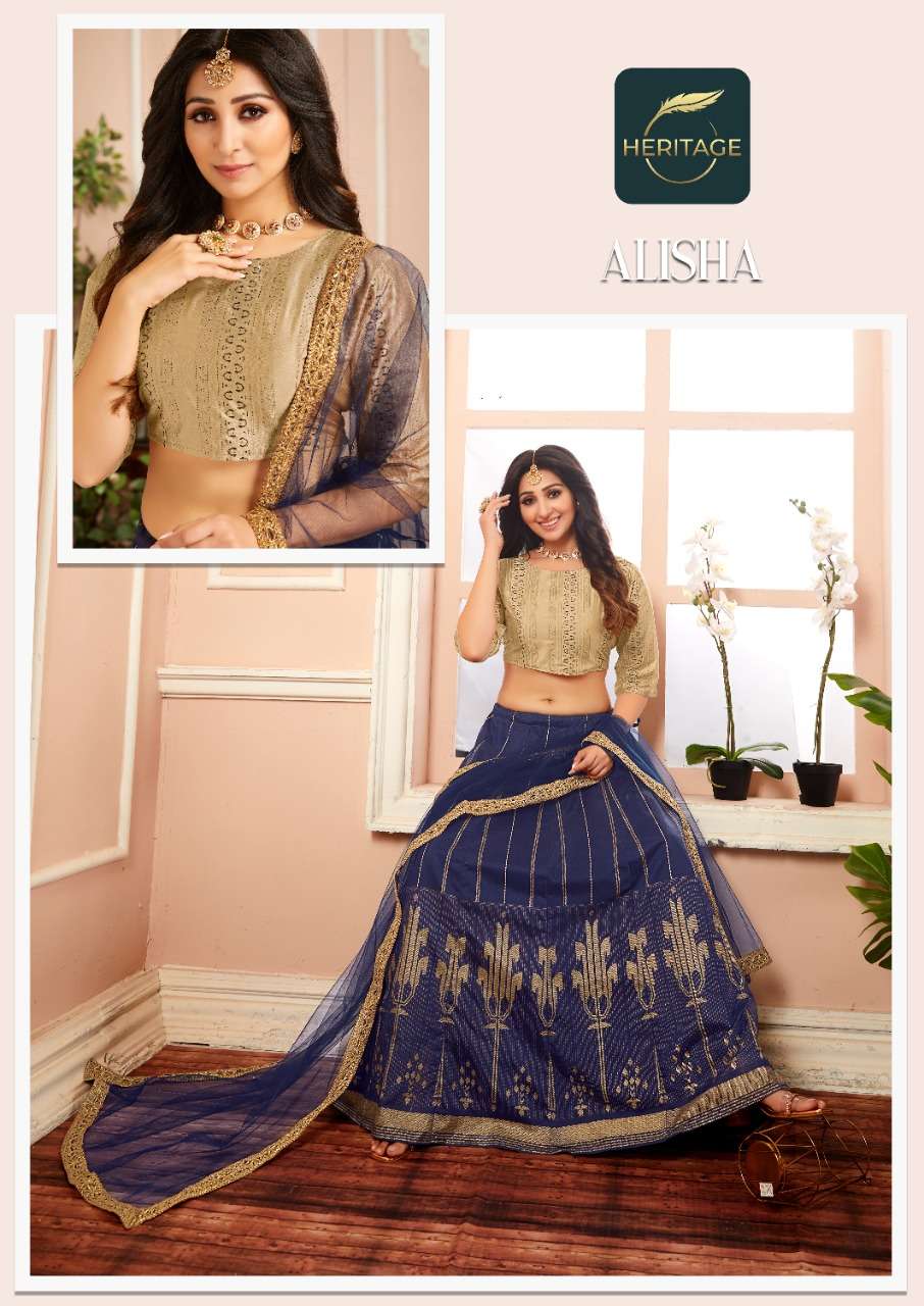 Heritage-Alisha-Printed-Silk-Crop-Top-Superb-Printed-Flared-Skirt-Chanderi-Dupatta-1004-C