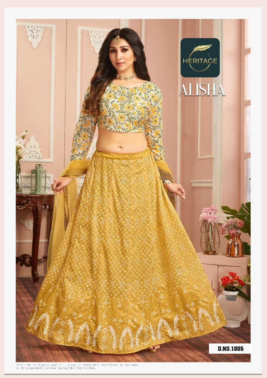 Heritage-Alisha-Printed-Silk-Crop-Top-Superb-Printed-Flared-Skirt-Chanderi-Dupatta-1005