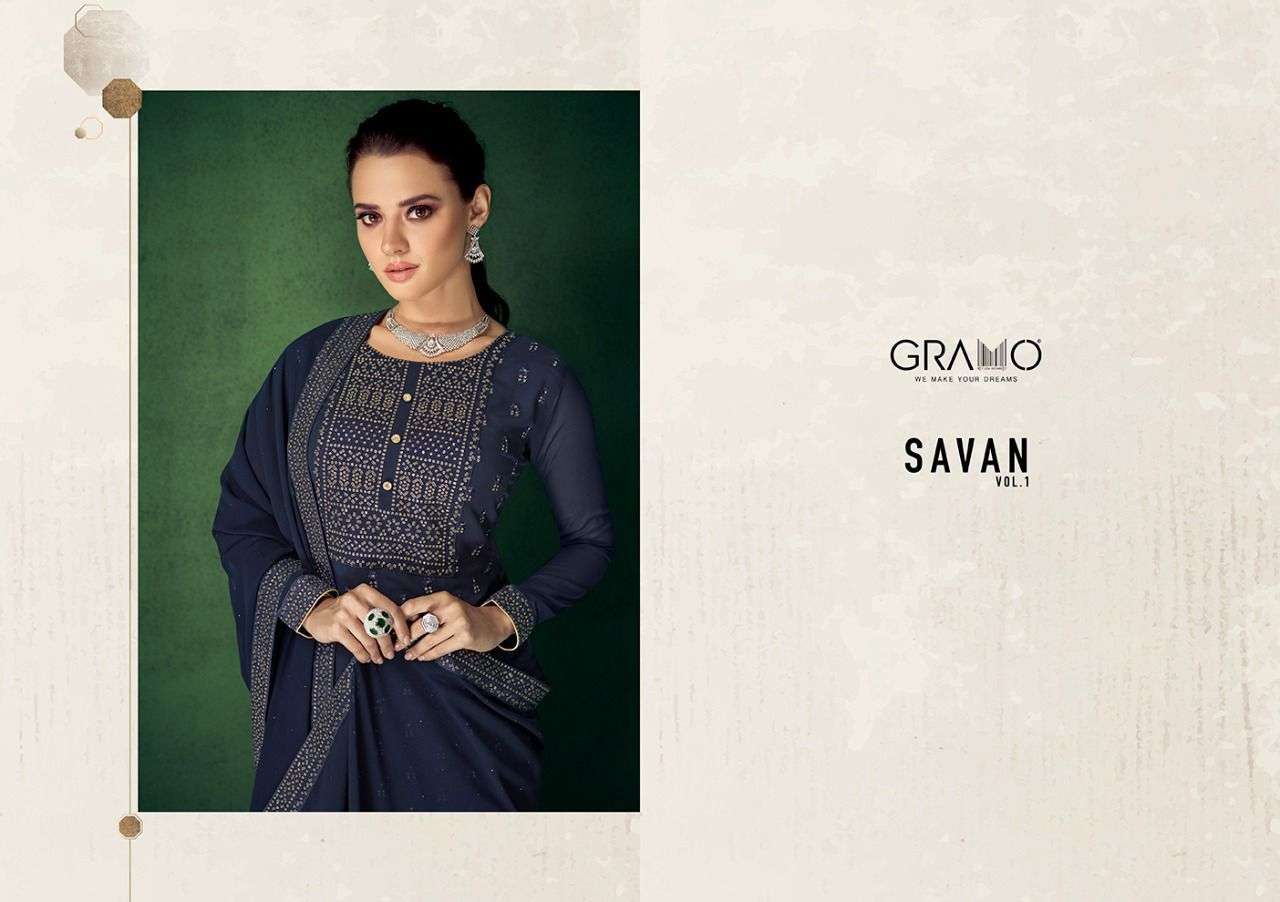 Gramo-Savan-Georgette-Heavy-Work-Straight-Kurti-Satin-Pant-Georgette-Dupatta-434-C