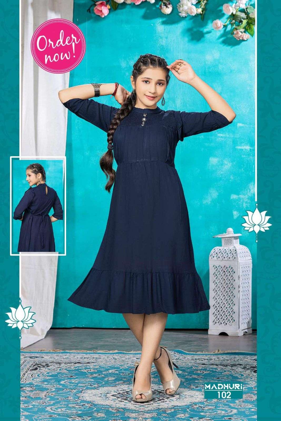 11725 NAVI WESTERN FANCY STYLISH DESIGNER GIRLISH WESTERN FROCK KURTI  FASHION HUB - Reewaz International | Wholesaler & Exporter of indian ethnic  wear catalogs.