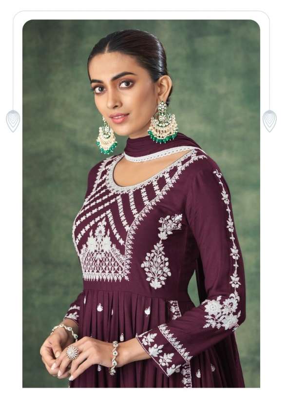 Vamika-aadhira-fabric-pure-rayon-viscose-embroidery-Work-long-kurti-cotton-lycra-tissu-net-work-pant-Nazmin-4side-border-gpu-less-dupatta-Poster