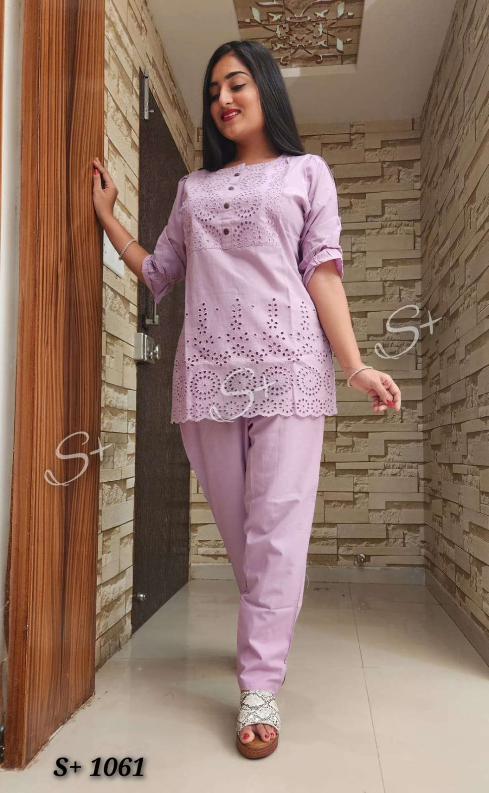SPLUS CO-ORD SETS BY S3FOREVER BRAND FABRIC COTTON KURTI AND FANCY PANT  WHOLESALER AND DEALER