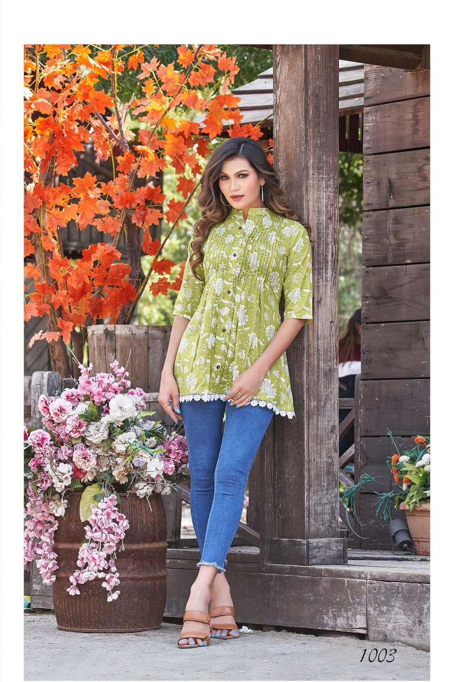 COTTON SHORTIES VOL 03 BY TIPS & TOPS BRAND LAUNCH COTTON PRINTS FANCY  SHORT TOPS WITH STITCHING PATTERNS -WHOLESALER AND DEALER