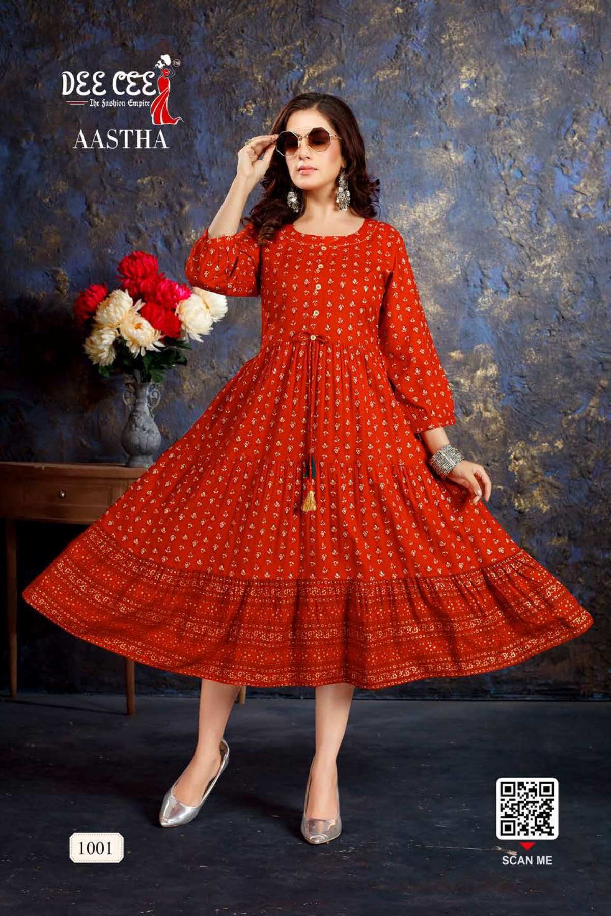 Aradhan Fashion Presents Taj Vol 5 Rayon Cotton Long Gown Type Kurtis -  STALK YOUR FASHION