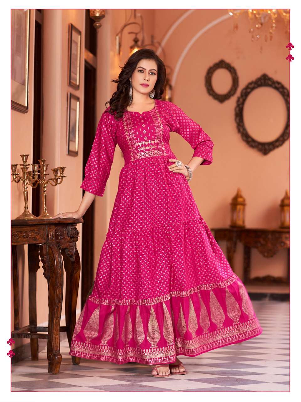 Long Gown Style Plain Party Wear Kurti at Rs.1150/Piece in kolkata offer by  Elegance Creation