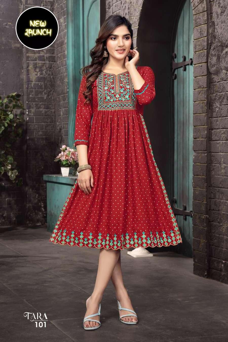 short naira cut dress Yellow Color Floral Printed Georgette Naira Cut Kurti