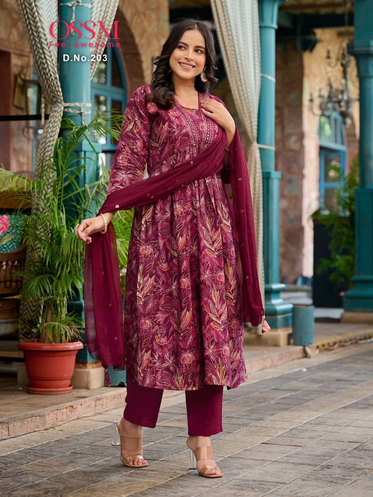 Stylish Blue Chanderi Silk Kurti with Banarasi Dupatta – Luxurion World